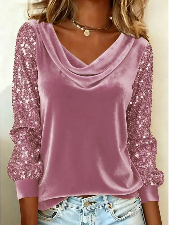 Blusa invernale con paillettes