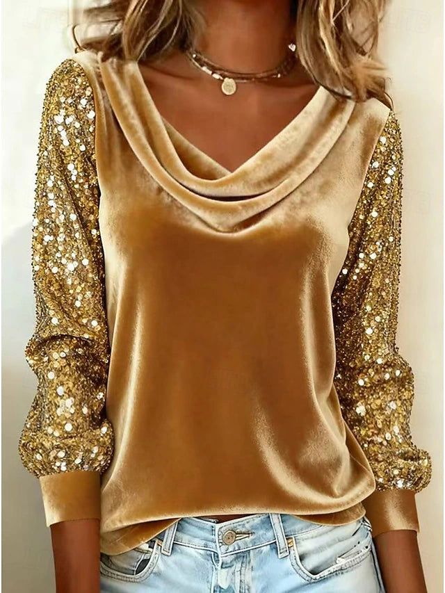 Blusa invernale con paillettes