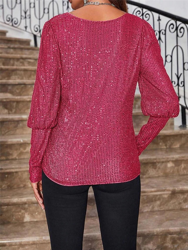 Blusa invernale elegante con paillets
